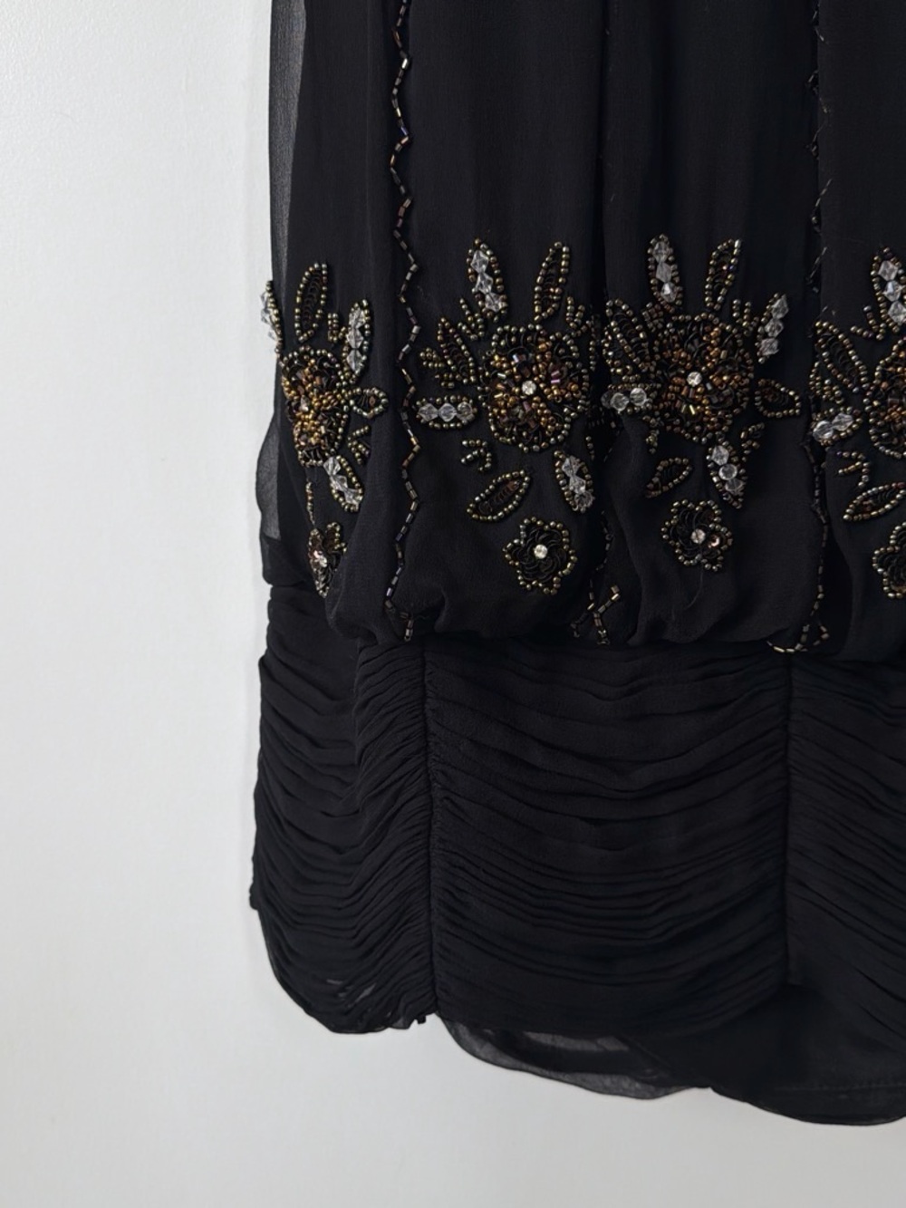 Vintage Adrianna Papell Beaded Halter Dress with 100% Silk Lining - Picture 7 of 8